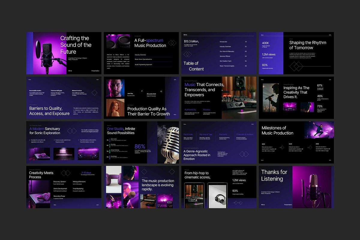 Black Modern Music Presentation, a Presentation Template by Eklip Studio (Photo 6 of 6)