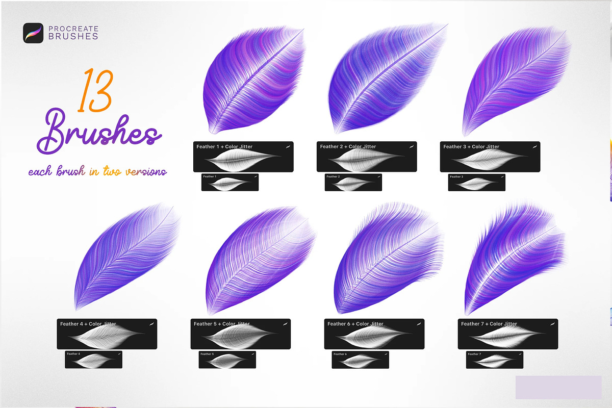 Feathers Procreate Brushes, a Brush Add-On by SPEED APEX (Photo 4 of 7)