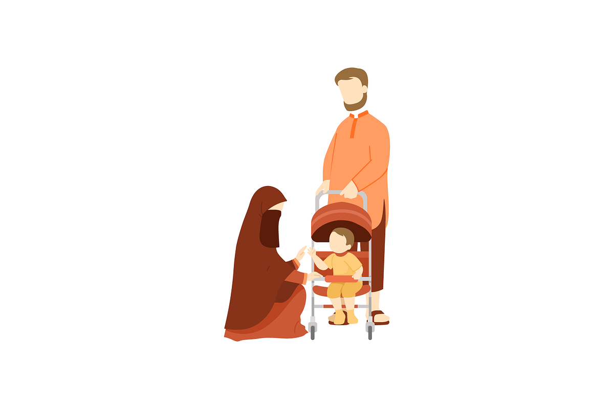 Faceless Muslim Family Illustrations, a Person Illustration by Berkah Studio (Photo 7 of 11)