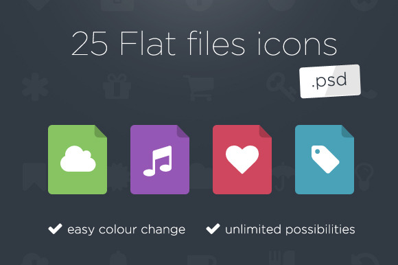 25 Flat Files Icons
