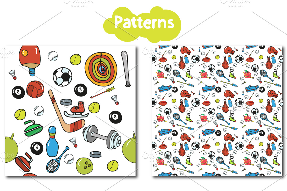 SPORT- big set + pattern (vector), a Card Template by pashigorov (Photo 6 of 6)
