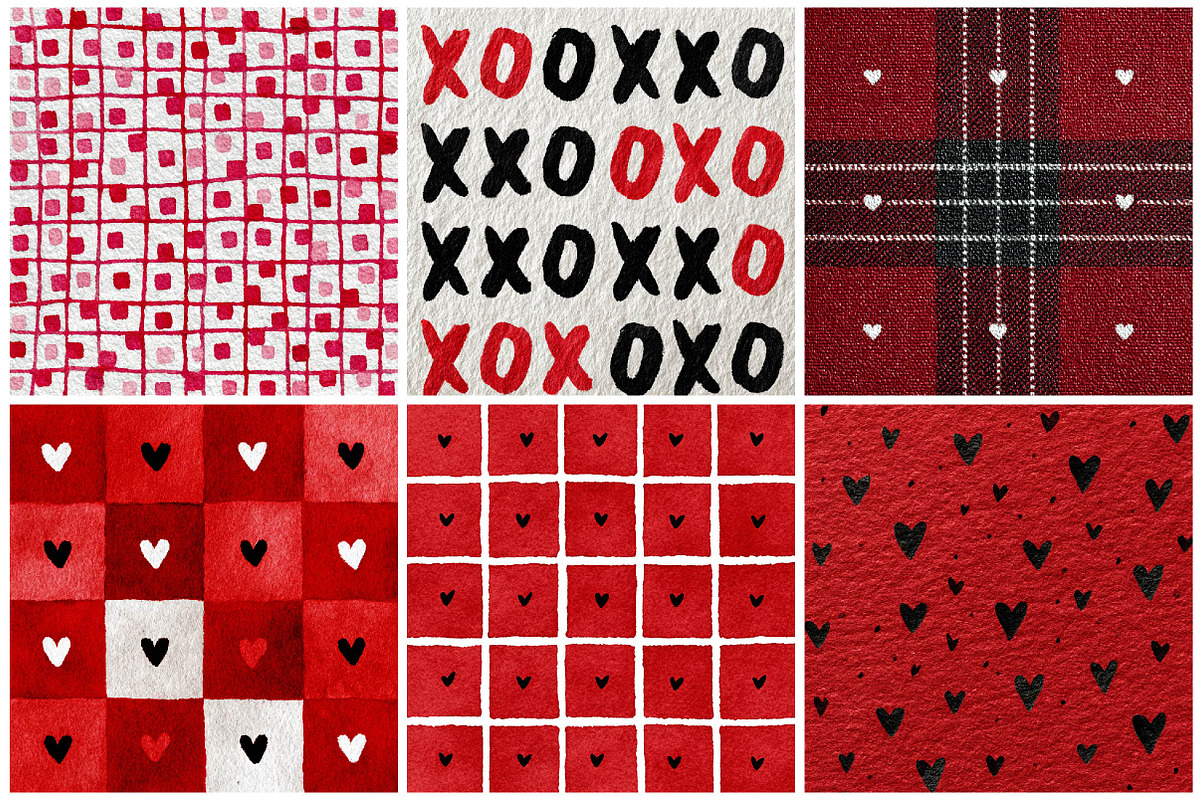 Red & Black Valentine Pattern Paper, an Illustration by DreamPrint404 (Photo 3 of 3)