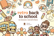 Retro Back to School Clipart, an Education Illustration by TheClipAtelier (Thumbnail 1 of 4)