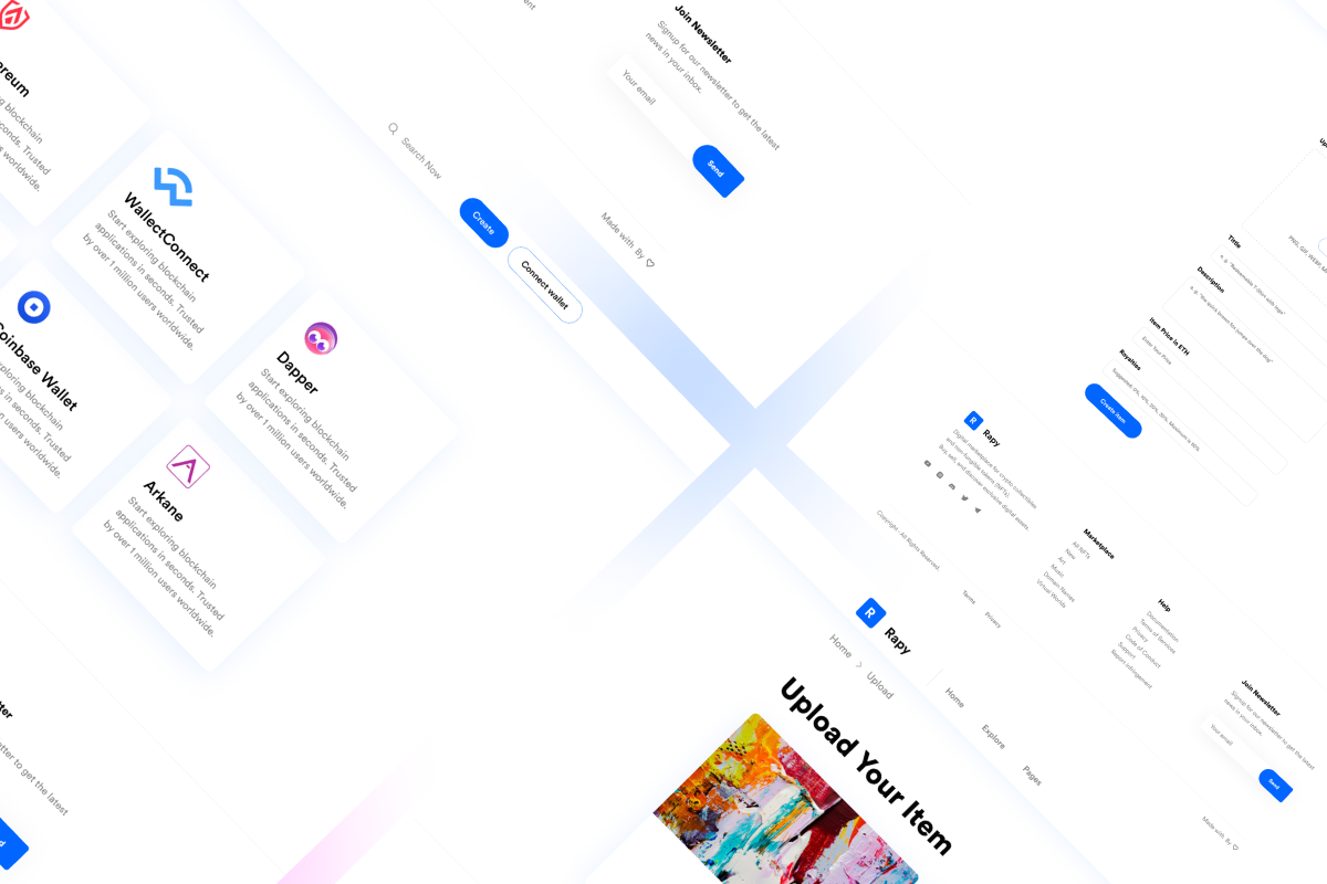 NFT Wallet/Upload/Create/Activity UI, an UI Kit Template by ArtGalaxy (Photo 1 of 5)