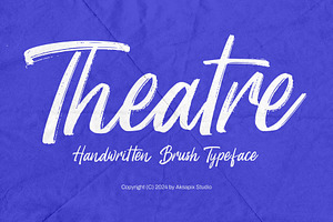 Theatre - Handwritten Brush Typeface