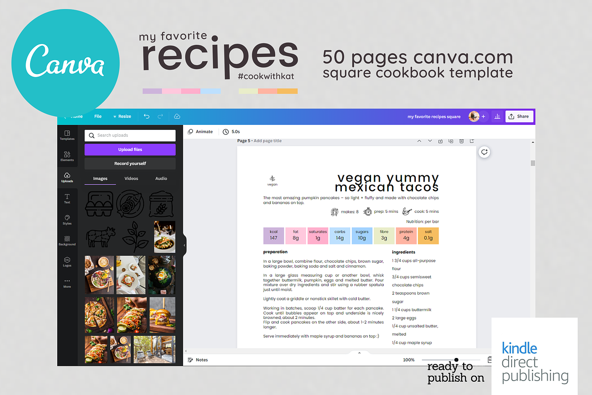 Canva Recipes Cookbook Template, a Magazine Template by DeLaGranSiete (Photo 12 of 12)