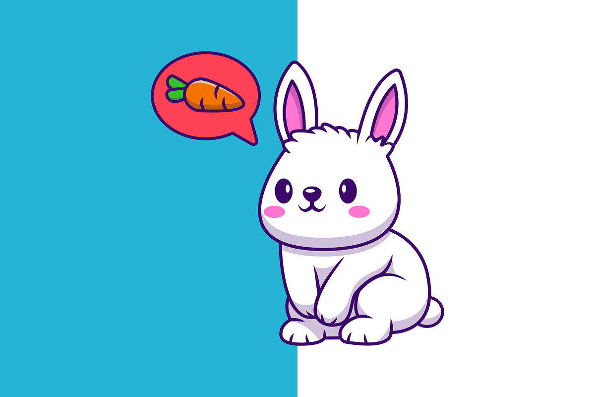 Cute Rabbit Think Carrot, an Animal Illustration by Artstorystudio (Photo 2 of 3)
