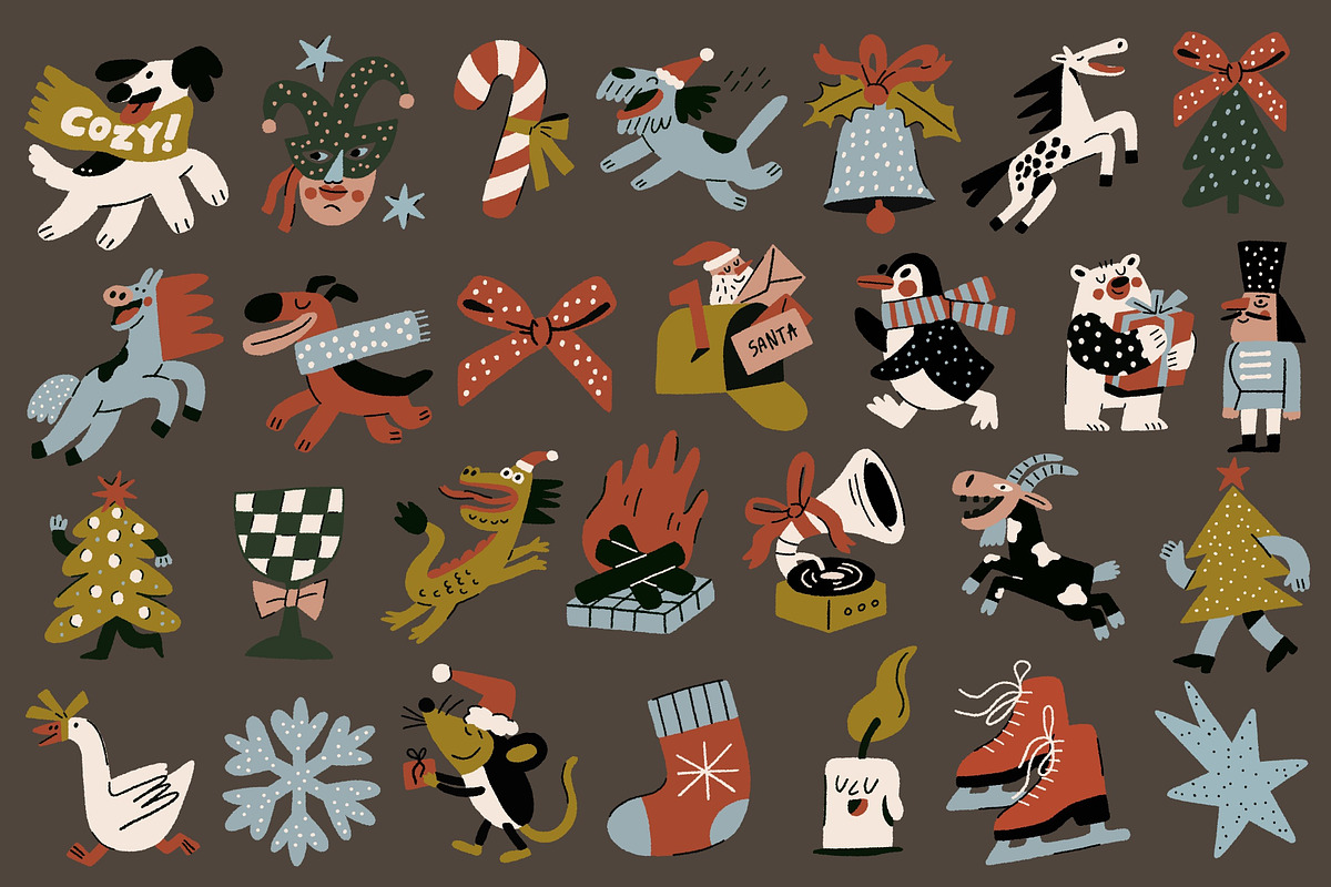 Vintage Christmas Collection, a Seasonal Illustration by Veyla (Photo 4 of 19)
