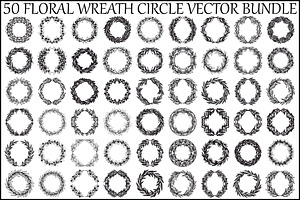 Floral Wreath Circle SVG Bundle, an Illustration by Creativeshirt