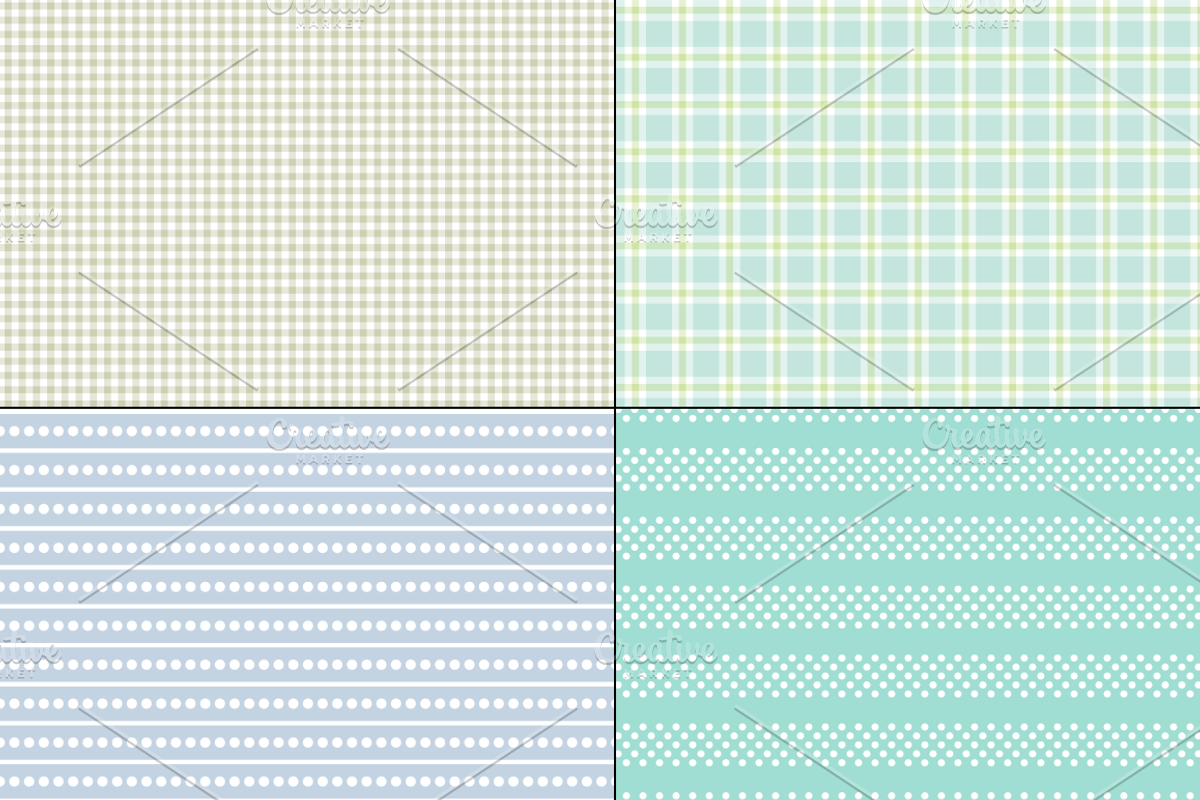 Seamless Blue Green Stripes & Plaids preview 3
