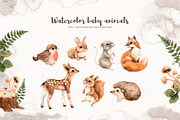Watercolor Forest Little Animals set, an Animal Illustration by Alamella (Thumbnail 3 of 17)