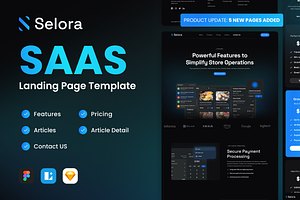 Selora - SAAS & Startup Landing Page, an UI Kit Template by Agensip Design Agency