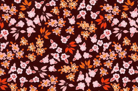 Pink Wine Orange Delicate Drawn Flor