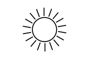 Vector line icon of sun, an Outline Icon by Elen_Art