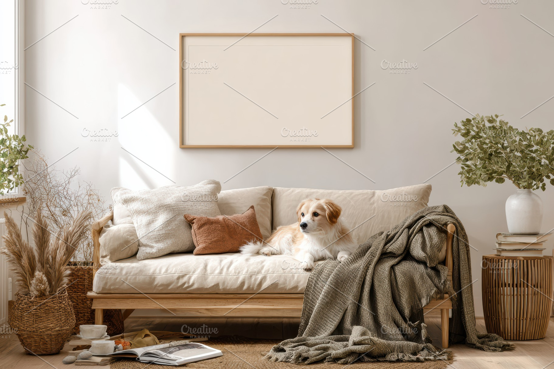 Cozy Living Room Wall Art Mockup, an Architecture Photo by Virgo Studio