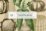 Vintage Vegetable Garden Graphics, an Object Graphic by Eclectic Anthology (Thumbnail 1 of 3)
