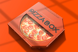 3d Pizza Box Mockup With Window