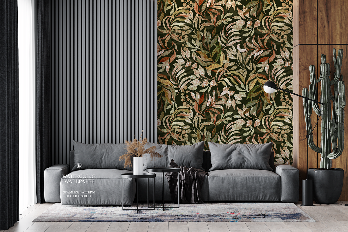 Leaves Watercolor Wallpaper, a Wallpaper Graphic by Webvilla Studio (Photo 7 of 7)