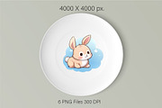 Cute cartoon Bunny 05.TShirt Sticker, an Animal Illustration by KENO Mascots (Thumbnail 6 of 8)