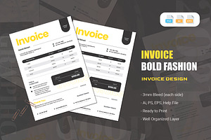 Bold Fashion Store - Invoice, a Print Template by AQR Studio