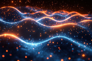 Dynamic waves of light create a mesm, a Photo by Tanuart