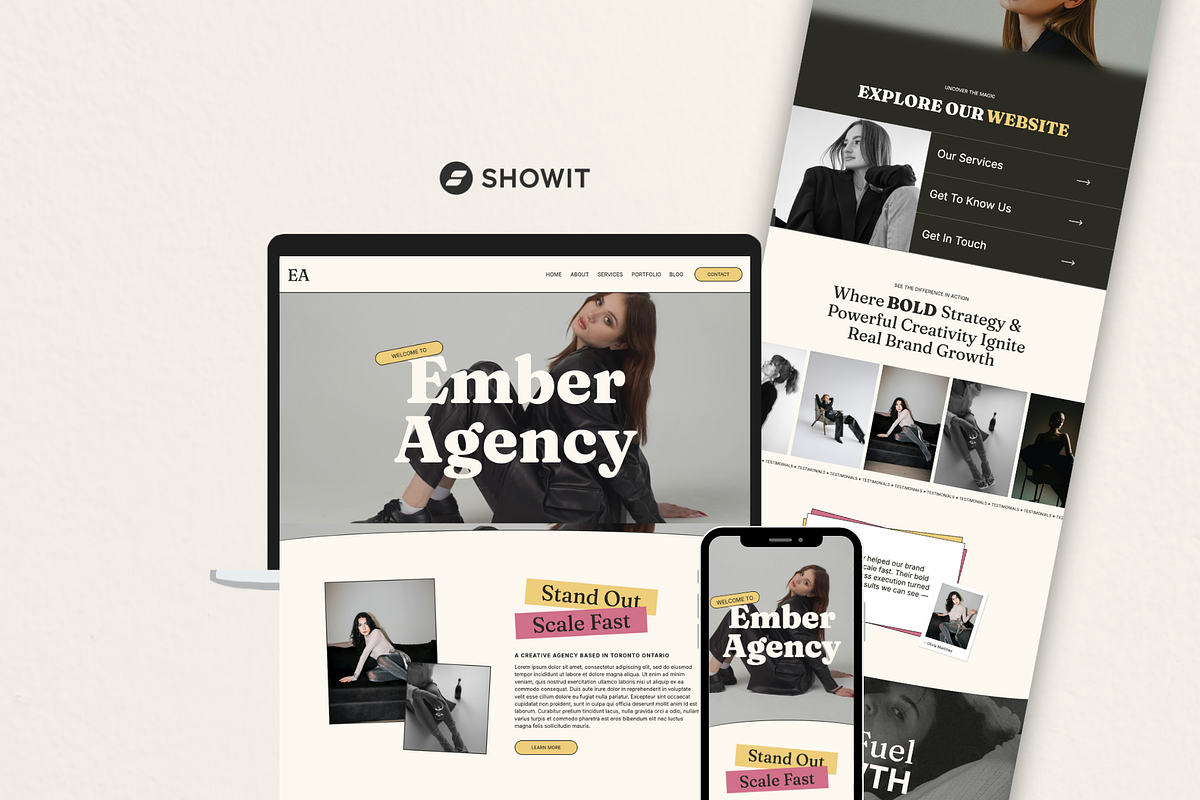 Bold Yellow Showit Agency Template, a Squarespace Template by Breah Designs (Photo 1 of 10)