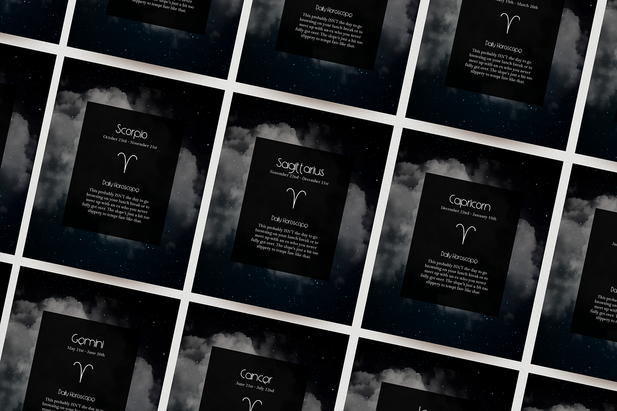 Horoscope Instagram Zodiac Template, a Social Media Template by Story ...