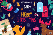 Merry Christmas vector bundle, an Illustration by Brandianna (Thumbnail 1 of 12)