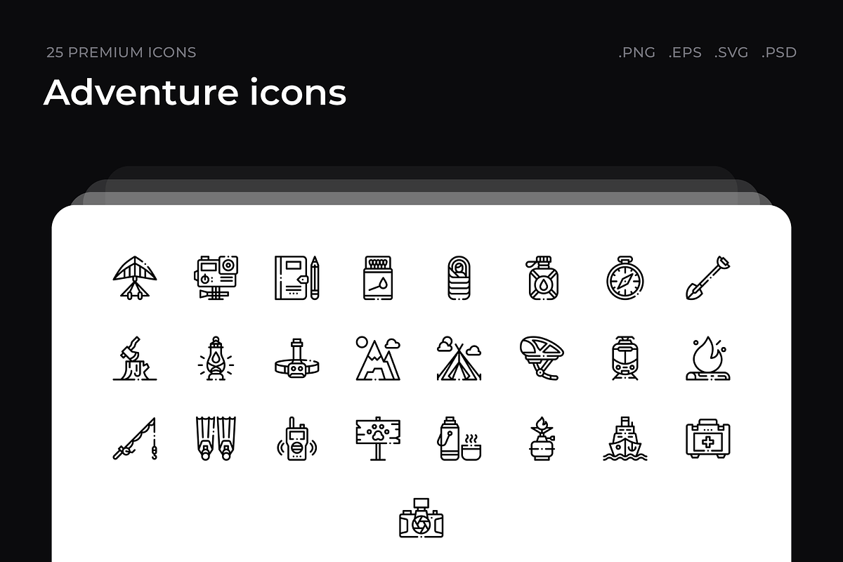 Adventure icons, an Outline Icon by Wencory (Photo 1 of 2)