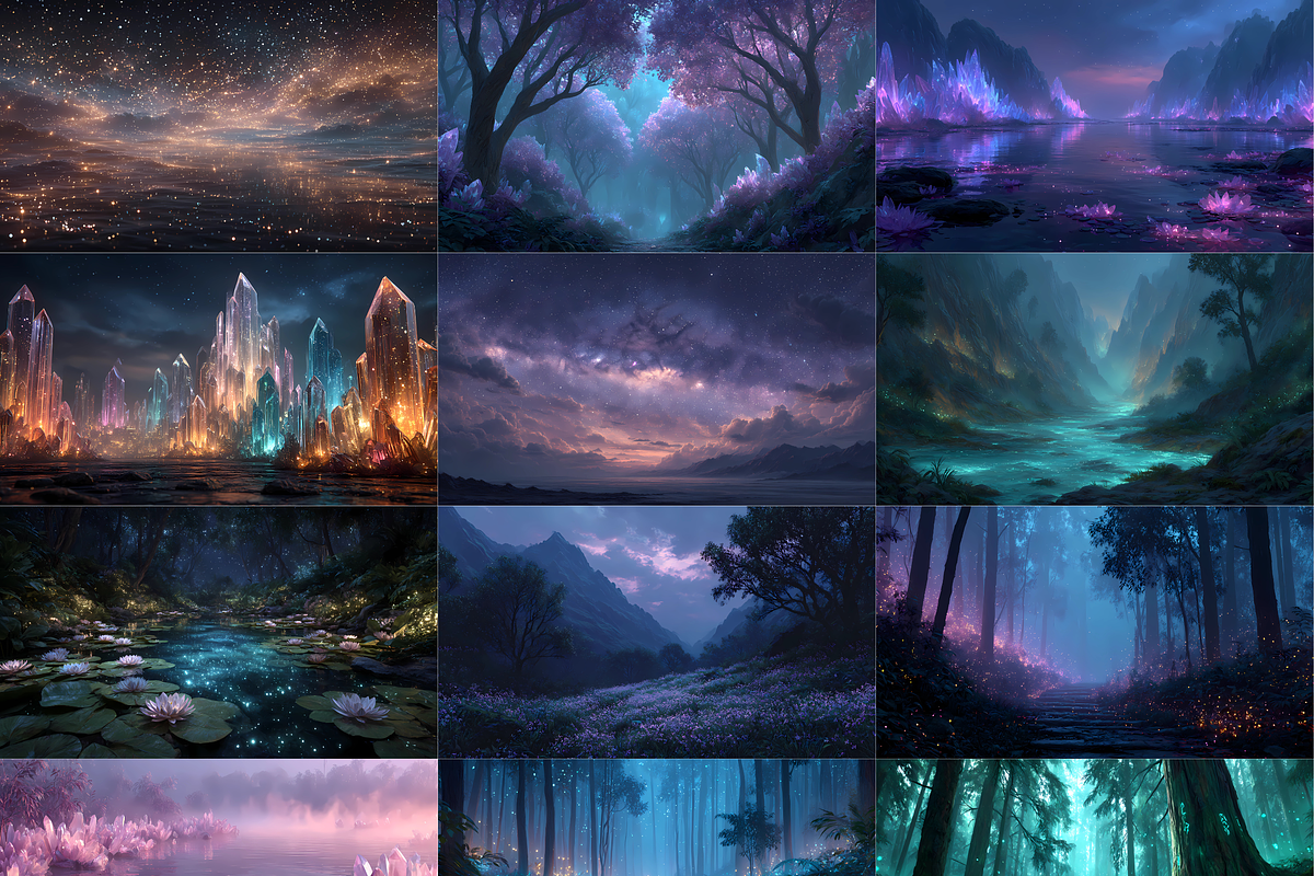 Magical Fantasy Landscape Wallpaper, a Background Graphic by LA Design (Photo 2 of 10)
