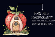 Strawberry Cottage PNG Clipart Bundl, an Illustration by Libby Wishes (Thumbnail 4 of 5)