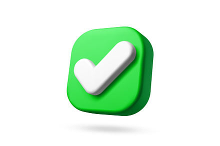 3D check icon, checklist tick, an Object Illustration by Vector Tradition