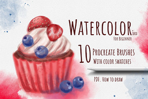 10 Procreate Watercolor Brushes IBox