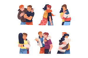 People Character Hugging and, a Person Illustration by TopVectors