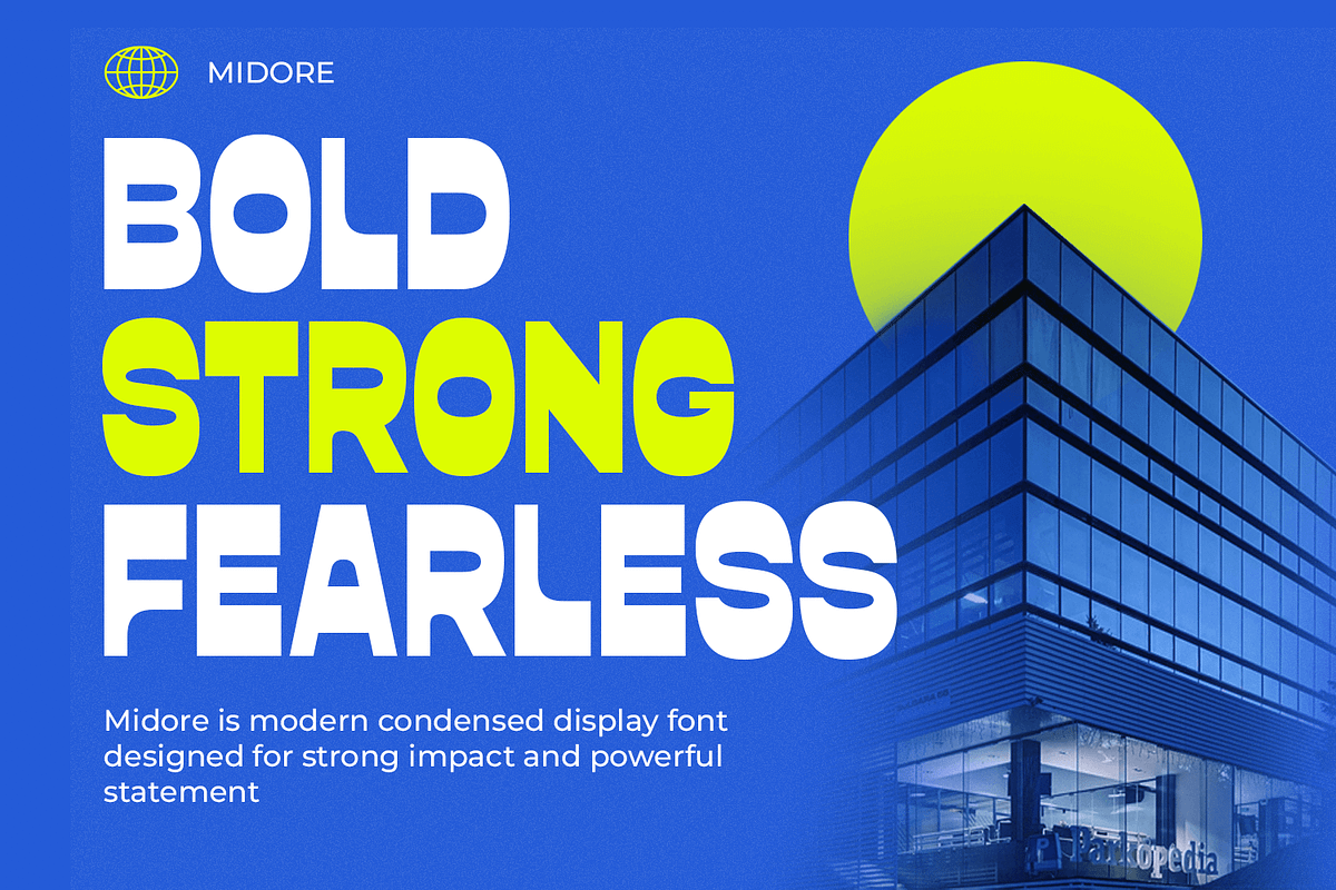 Midore - Bold Dislay Font, a Sans Serif Font by Pixesia Studio (Photo 2 of 12)