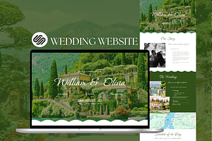 Squarespace Green Wedding Website