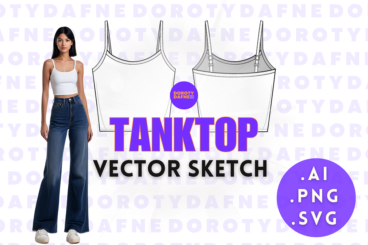 Cropped Top Vector Sketch, an Apparel Mockup by Doroty Dafne Designs (Photo 1 of 7)