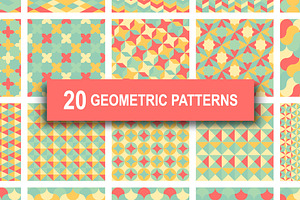 Pastel Geometric Retro Patterns