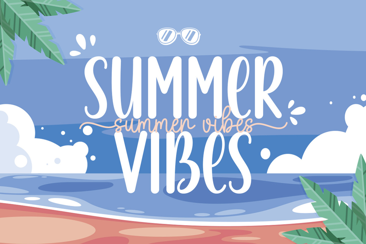 Beach Umbrella Duo, a Script Font by DN Creative (Photo 2 of 10)