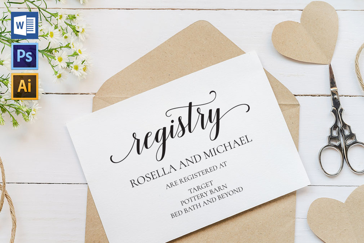 Registry Cards Editable SHR458, an Invitation Template by Shafura_Wedding (Photo 1 of 5)