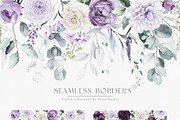 Violet Watercolor Floral Alphabet, a Decorative Illustration by Veris Studio (Thumbnail 10 of 12)