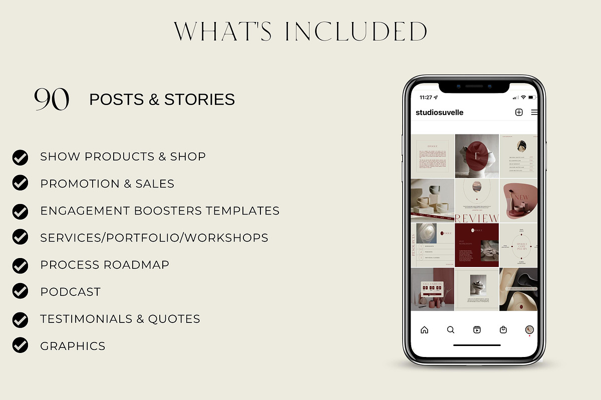 EPOQUE Aesthetic Canva Templates, a Social Media Template by Studio Suvelle (Photo 7 of 11)