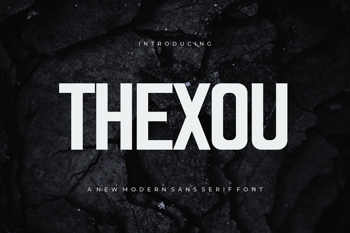 Thexou - Font, a Sans Serif Font by artchiles_design (Photo 1 of 5)