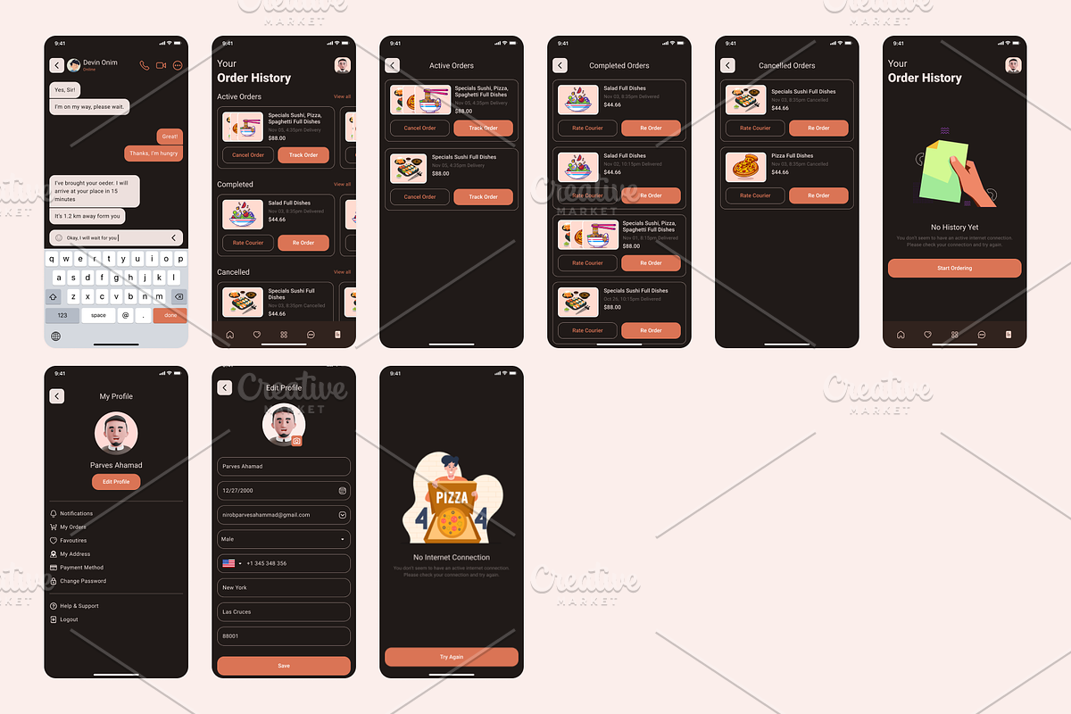 Food Delivery Mobile UI Kit, a Templates & Theme by Ace UI/UX (Photo 8 of 8)