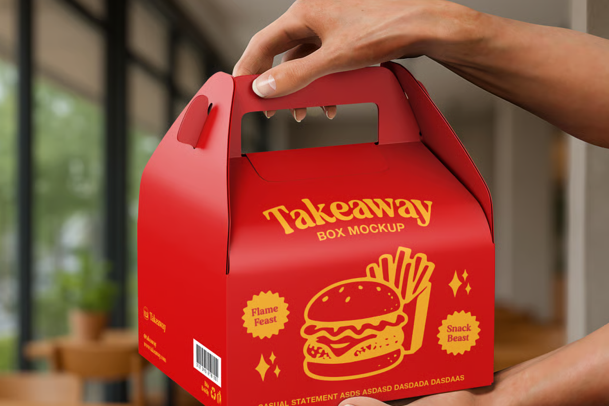 Chinese Takeaway Box Mockup, a Packaging Mockup by graphicsauce (Photo 3 of 4)