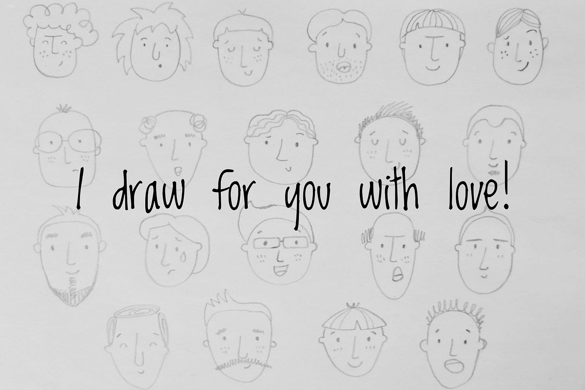Hand Drawn Men Faces, a Person Illustration by Palau (Photo 7 of 8)