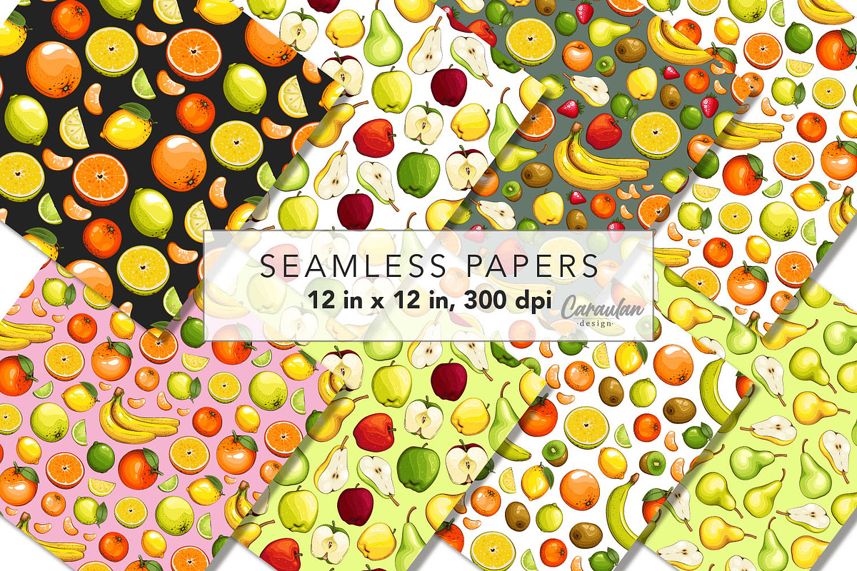 Fruits Seamless Patterns, a Pattern Graphic by Serghei Caraulan (Photo 7 of 9)
