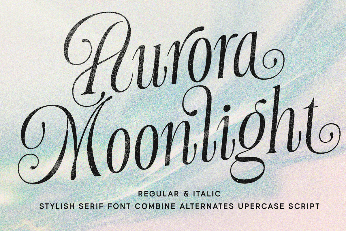 Aurora Moonlight Dreamy Serif, a Serif Font by Letterhend Studio (Photo 1 of 12)