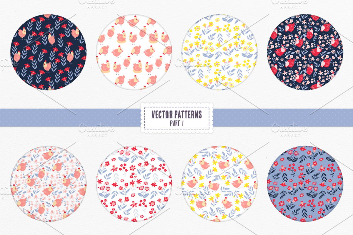 Cheeky Chicks + 16 Seamless Patterns, a Pattern Graphic by Petite Salade (Photo 4 of 5)