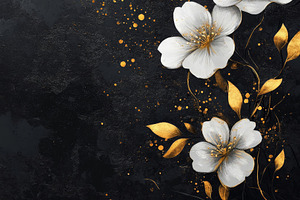 Floral Gold Abstract Artwork, an Abstract Photo by Hamza067